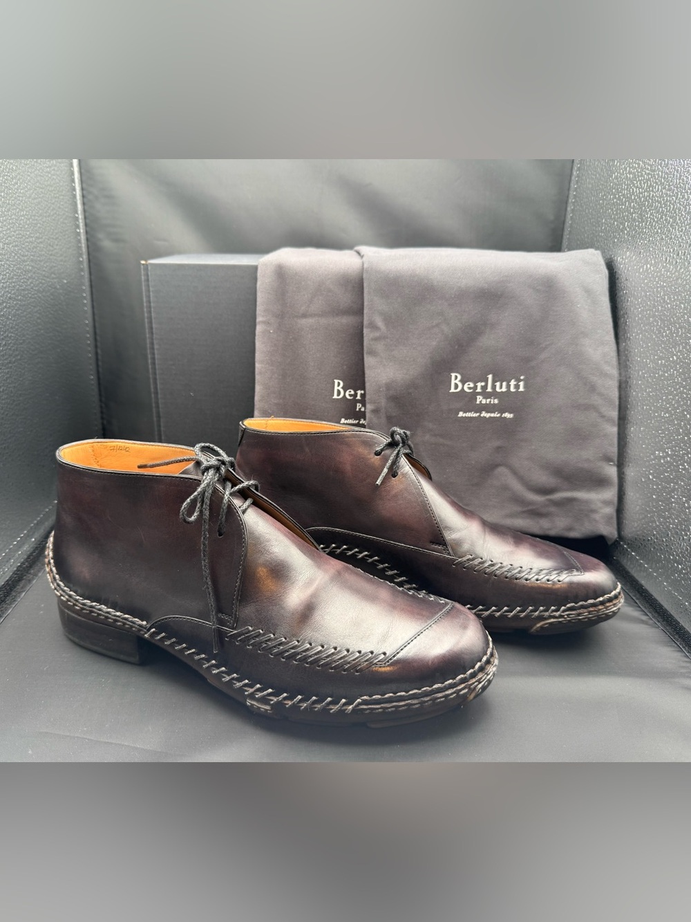Berluti Vintage "Indio" Leather Chukka Boots - Olga Era Patina - Authenticated